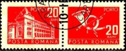Roumanie Taxe Obl Yv:122A/122B Hôtel De Poste & Cor De Poste (TB Cachet Rond) - Franquicia