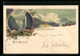 Lithographie Lauterbrunnen, Partie Im Hochgebirge, Wasserfall  - Lauterbrunnen