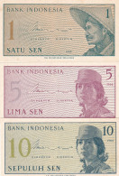 INDONESIE LOT DE 3 BILLETS - Indonesia