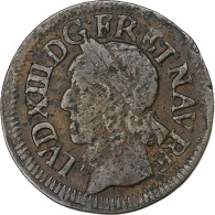 France, Louis XIII, Double Tournois, 1642, La Rochelle, Cuivre, TB+, Gadoury:12 - 1610-1643 Ludwig XIII. Der Gerechte