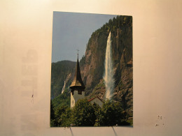 Lauterbrunnen - Staubbachfall Und Kirche - Lauterbrunnen