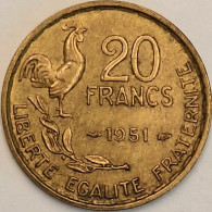 France - 20 Francs 1951 (4 Plumes), KM# 917.1 (#4156) - 20 Francs