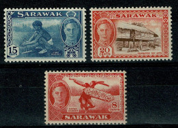 Ref 1641 - Sarawak - 1950 Stamps (8c - 15c - 20c ) SG 176 & 179/180 - Mounted Mint - Sarawak (...-1963)