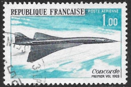 TIMBRE PA N° 43  -  POSTE AERIENNE  -   CONCORDE 1ER VOL 1969  -  OBLITERE  - 1969 - 1960-.... Usati