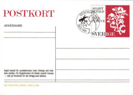 Suède Entier-P Obl (100) Postkort Fleur (TB Cachet à Date) - Ganzsachen