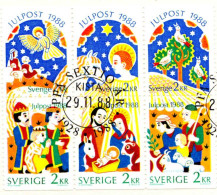 Suède Poste Obl Yv:1496/1501 Julpost Noël (TB Cachet à Date) - Usati