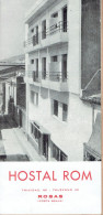 Ancien Dépliant Touristique Sur L'Hôtel "Hostal Rom", Rosas, Costa Brava (Espagne), 1964 - Reiseprospekte