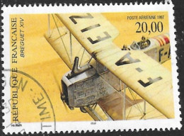 TIMBRE PA N° 61  -  POSTE AERIENNE  -   BREGUET XIV  -  OBLITERE  - 1987 - 1960-.... Matasellados