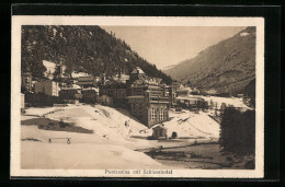 AK Pontresina, Ortsansicht Mit Schlosshotel Im Winter  - Pontresina