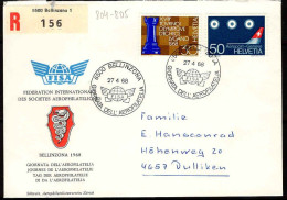 Suisse Poste Obl Yv: 804-805  Federation Int. Des Soc.aérophilatéliques (TB Cachet à Date) - Storia Postale