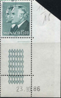 Monaco Poste Obl Yv:1561 Mi:1786 Rainier III Coin D.feuille Daté (TB Cachet à Date) 23-10-86 - Used Stamps