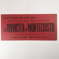 Manifesto Poster Pubblicitario Del Film "La Rivincita Di Montecristo" Dal Romanzo Di Alessandro Dumas. - Manifesti