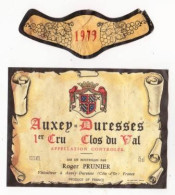 Étiquette Et Millésime " AUXEY-DURESSES 1979 1er Cru Clos Du Val " Roger Prunier Viiculteur (2625)_ev633 - Bourgogne