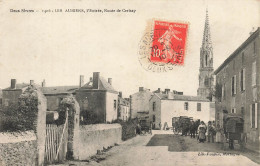 Les Aubiers * L'entrée Du Village , Route De Cerisay * Attelage * Villageois - Autres & Non Classés