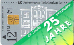 Germany: Telekom S 122  07.93 Dr. Lübke GmbH, Immobilien - S-Series : Sportelli Con Pubblicità Di Terzi