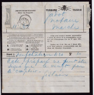 DDFF 944 -- Formule De Télégramme Bilingue (à Droite - Diff.) - NEUFCHATEAU à MARCHE 1905 - Cachet Télégraphique Type 2 - Telegramas