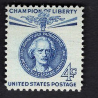 2006165360 1960 SCOTT 1159 (XX)  POSTFRIS MINT NEVER HINGED -  Champion Of Liberty IGNACE JAN PADEREWSKI - Ongebruikt