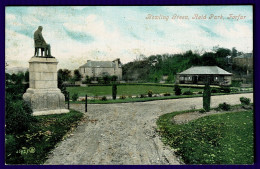 Ref 1641 - Early Postcard - Bowling Green Reid Park & Monument - Forfar Angus Scotland - Angus