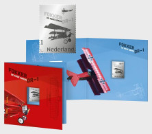Netherlands Pays-Bas Niederlande 2024 Dutch Aircraft Fokker DR-1 Silver Stamp In Special Cover MNH - Neufs