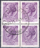 Italia 1968 Siracusana Carta Fluorescente 25 £ - 30 £ - 40 £ - 80 £ - 100 £. Quartine Usate - Hojas Bloque