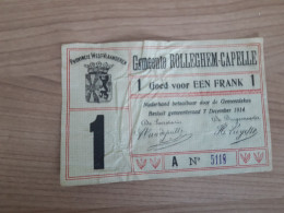 1 FRANK Rolleghem-Capelle 1914 - 1-2 Francs