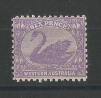 Stamp Six Pence Western Australia W Crown Signed * Charnière Violet  Swan  Cygne  Australie - Ungebraucht