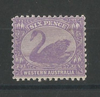 Stamp Six Pence Western Australia W Crown Signed * Charnière Violet  Swan  Cygne  Australie - Nuovi