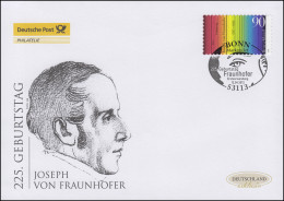 2929 Joseph Von Fraunhofer - Selbstklebend, Schmuck-FDC Deutschland Exklusiv - Covers & Documents