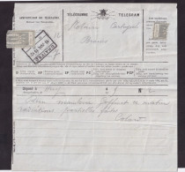 DDFF 950 -- Formule De Télégramme Bilingue (au Centre) - HUY à BRAIVES 1910 - Cachet De La Gare - Telegrams