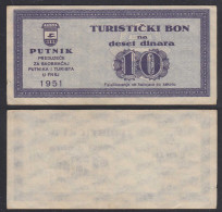 YUGOSLAVIA 10 Dinara 1951 Foreign Exchange Certificates 4 VF- (3-)    (27583 - Joegoslavië