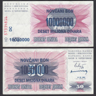 BOSNIEN - HERZEGOWINA - 10-Million Dinara 10.11.1993 Pick 36 XF (2)    (29911 - Bosnien-Herzegowina