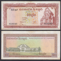 Kambodscha - Cambodia 10 Riel (1972) Pick 11c VF (3)    (29953 - Altri – Asia