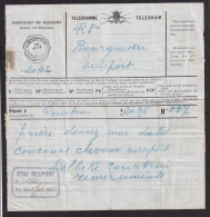 DDFF 951 -- Formule De Télégramme Bilingue (au Centre) - COURTRAI à NIEUPORT VILLE 1912 - REPONSE PAYEE RP - Telegramme