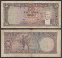 Türkei - Turkey - 50 Lira 1964 Banknote Pick 175 F (4)    (29448 - Turkije