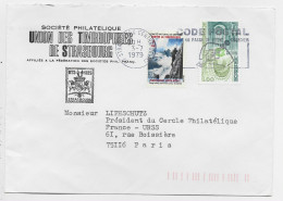 VIGNETTE MONTAGNE CONTRE LA TUBERCULOSE 25C + TIMBRE 1FR ST PIERRE DIVES LETTRE MEC STRASBOURG 3.7.1979 - Fantasy Labels