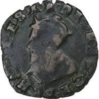 France, Charles X, Double Tournois, 15[??], Troyes, Cuivre, TB, Gadoury:510 - 1589-1610 Henry IV The Great