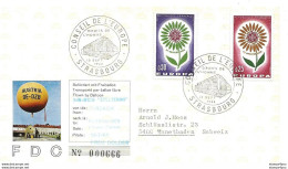 53 - 12 - Enveloppe De France "Vol Ballon" Avec Série Europa  1964 Et Oblit Spéciale "Conseil De L'Europe Strasbourg" - Luchtballons