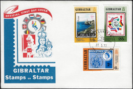 Gibraltar 1977 Y&T 364 à 366 Sur FDC. Amphilex Europe 1977, Timbres Sur Timbres. Phare - Phares