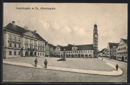 AK Lauingen A. D., Albertusplatz Mit Denkmal  - Lauingen