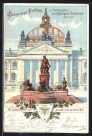 Lithographie Berlin-Tiergarten, Enthüllungsfeier Des Bismarck-Denkmals  - Tiergarten