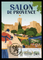 FRANCE (2024) Carte Maximum Card - Salon Philatélique De Printemps Salon-de-Provence - Château De L'Empéri, Blason - 2020-…