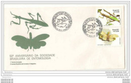 G - 12 - Enveloppe Du Brésil Avec Timbre Papillon Et Insecte 1987 - Oblit 1er Jour - Papillons