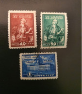 Soviet Union (SSSR) - 1949 - Inauguration Of The Lomonosov Museum / 1x MNH And 2x MH - Ungebraucht