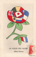 FLEURS, PLANTES & ARBRES - Fleurs - La Fleur Des Allées - Allies Flower - Drapeau - Carte Postale Ancienne - Flores