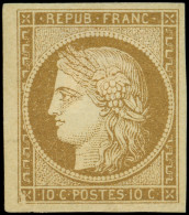 * EMISSION DE 1849 - 1    10c. Bistre-jaune, Inf. Pelurage, Sinon Très Belles Marges Et TTB. C - 1849-1850 Cérès