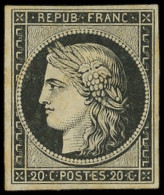 * EMISSION DE 1849 - 3    20c. Noir Sur Jaune, TB - 1849-1850 Cérès