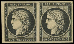 (*) EMISSION DE 1849 - 3    20c. Noir Sur Jaune, PAIRE, TB. C - 1849-1850 Cérès