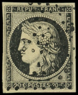 EMISSION DE 1849 - 3    20c. Noir Sur Jaune, Obl. ETOILE, TB - 1849-1850 Ceres