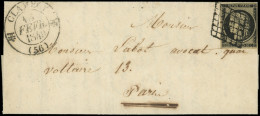 Let EMISSION DE 1849 - 3    20c. Noir Sur Jaune, Obl. GRILLE S. LAC, Càd T12 CLAMECY 13/2/49, Ind.25, TB - 1849-1876: Période Classique