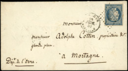 Let EMISSION DE 1849 - 4    25c. Bleu, Obl. PC S. Env., Càd ALGER MARSEILLE 20/2/53, TB - 1849-1876: Periodo Clásico